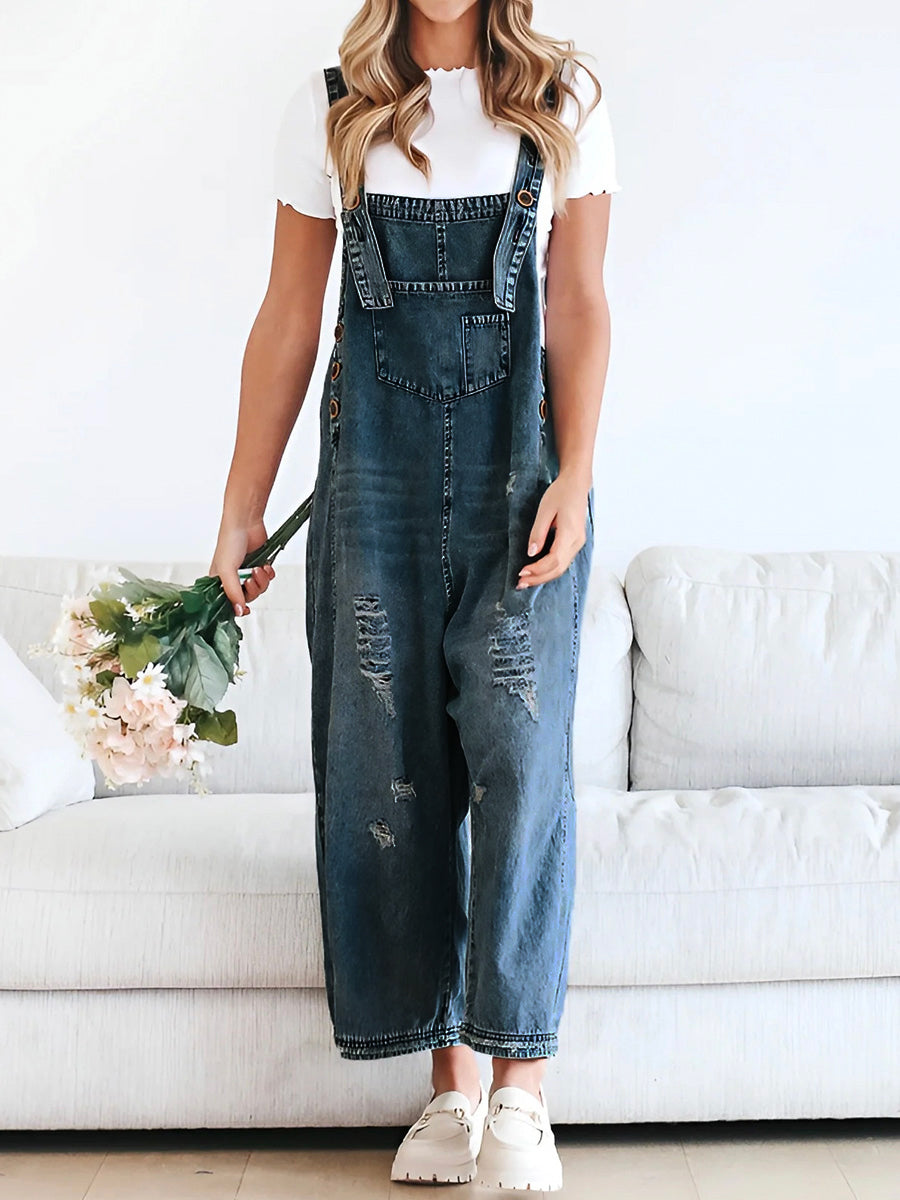 WW | Denim Jumpsuit Damen Baggy Jeans Overall