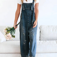 WW | Denim Jumpsuit Damen Baggy Jeans Overall