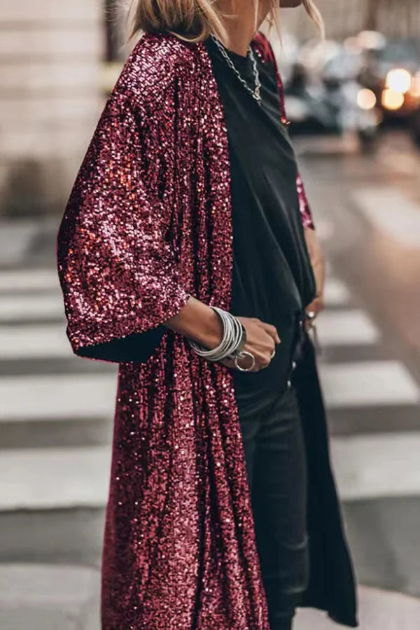 W&W Mode | Modischer Pailletten-Cardigan
