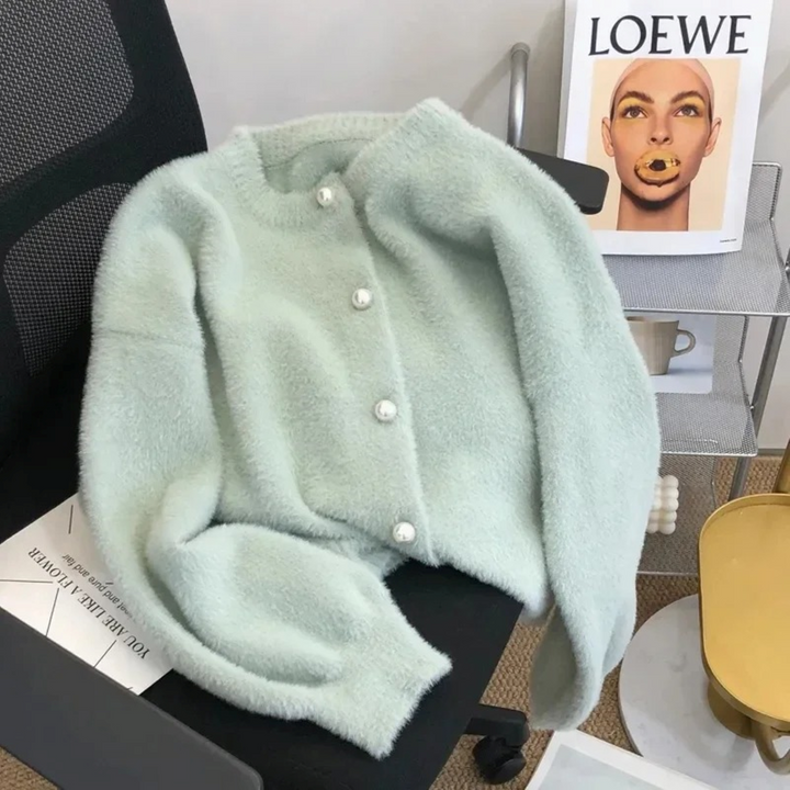 W&W Mode | Gestrickte Jacke Mit Rundhalsausschnitt