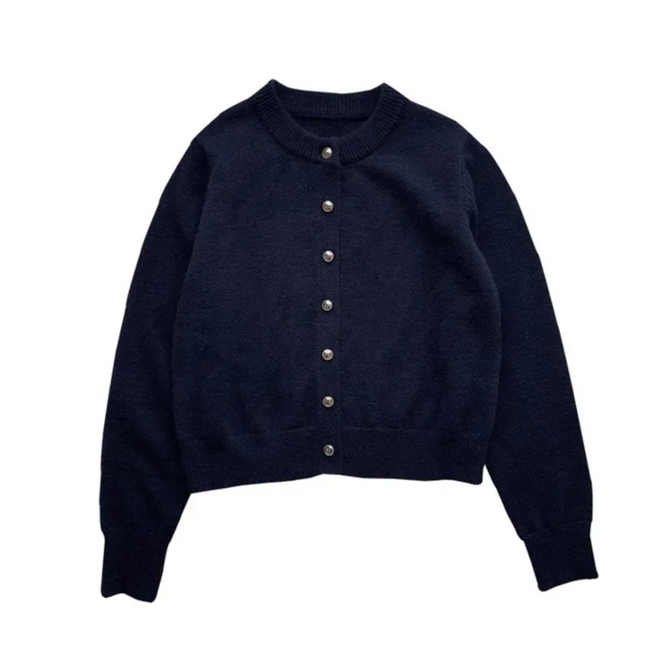 W&W Mode | Gestrickte Jacke Mit Rundhalsausschnitt