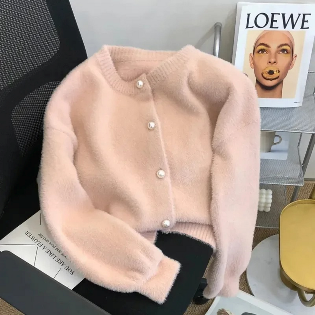W&W Mode | Gestrickte Jacke Mit Rundhalsausschnitt