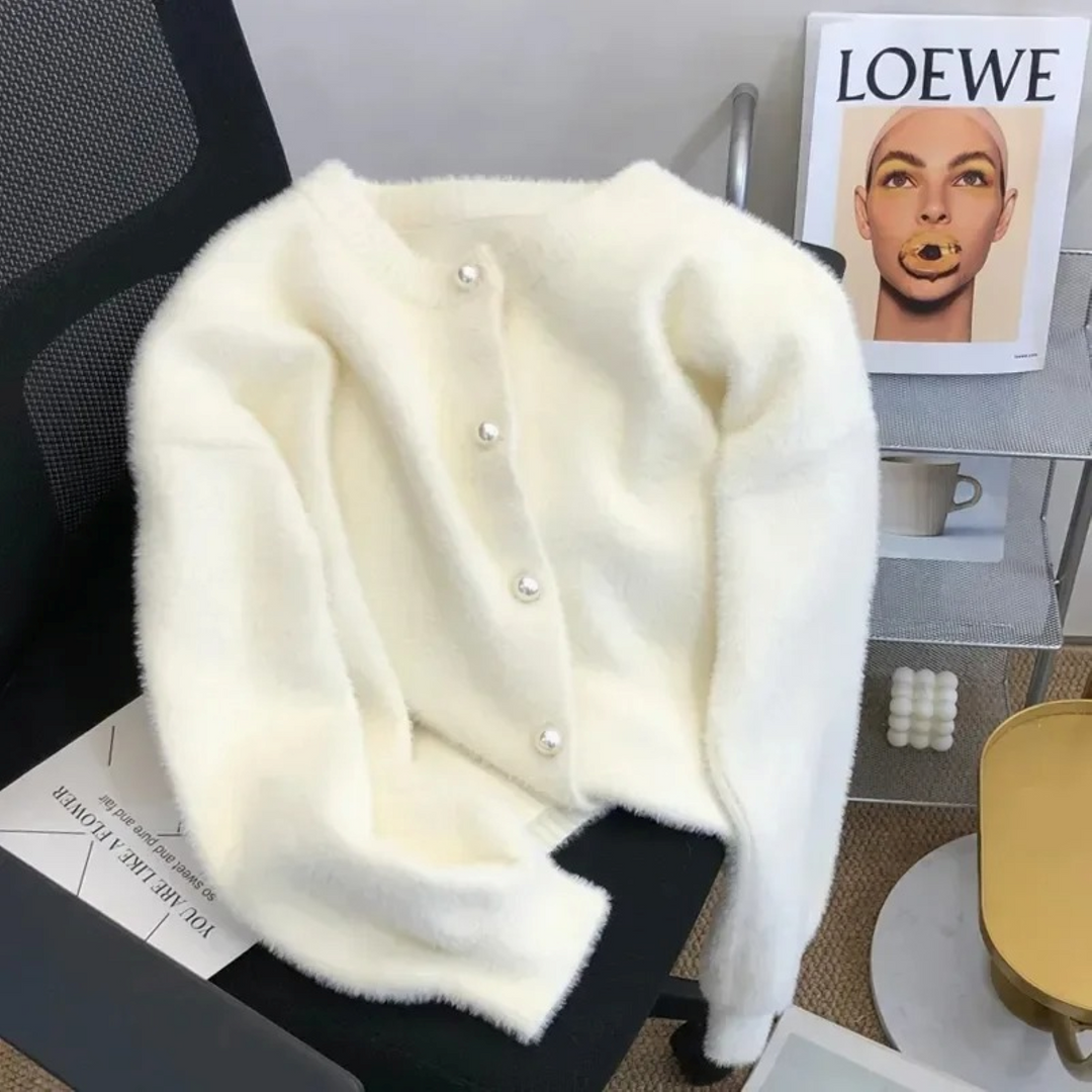 W&W Mode | Gestrickte Jacke Mit Rundhalsausschnitt