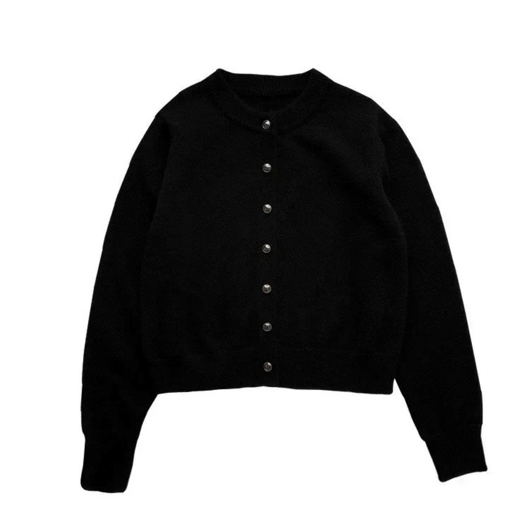 W&W Mode | Gestrickte Jacke Mit Rundhalsausschnitt