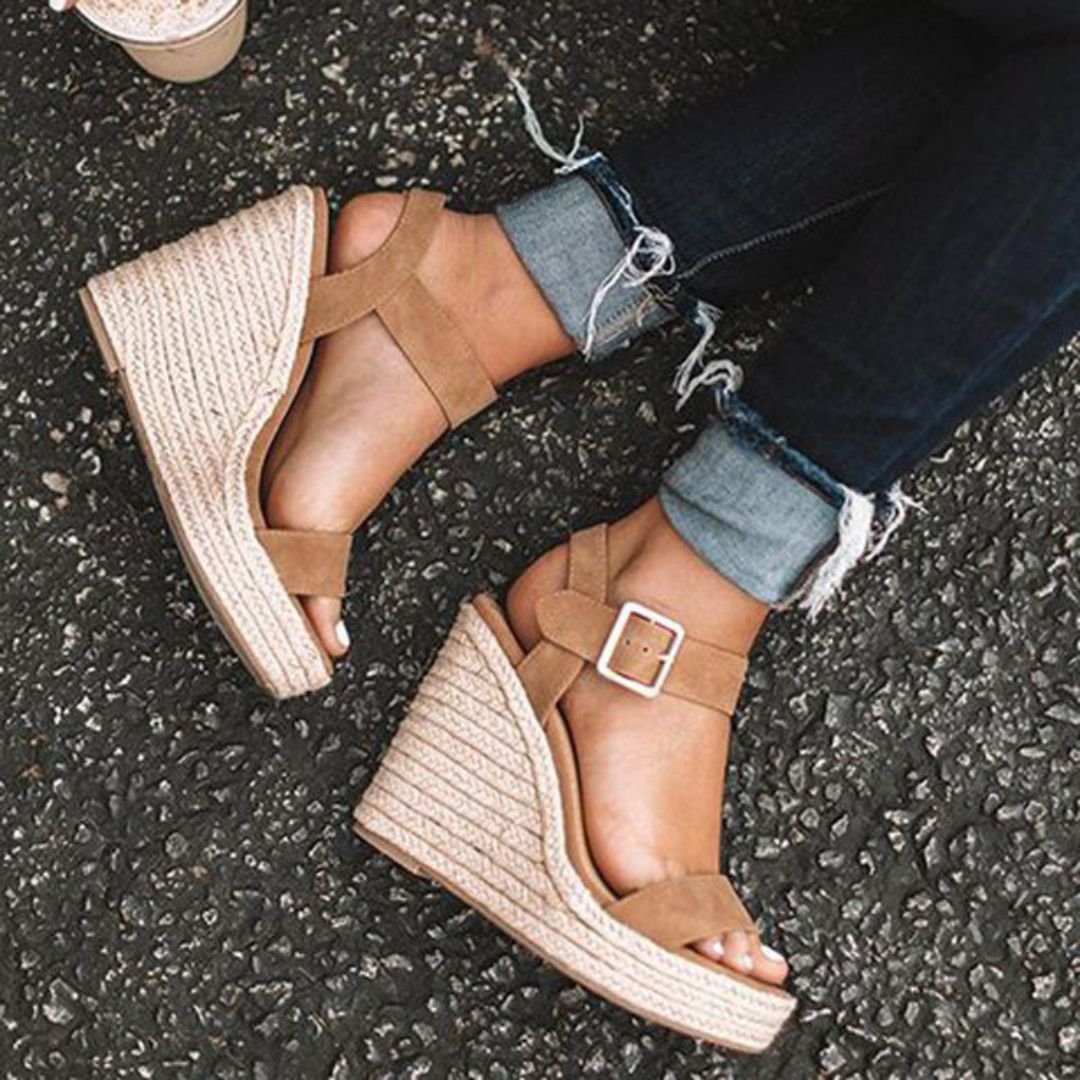 W&W Mode | Keilsandalen Elegante Frauenschuhe mit Gürtel