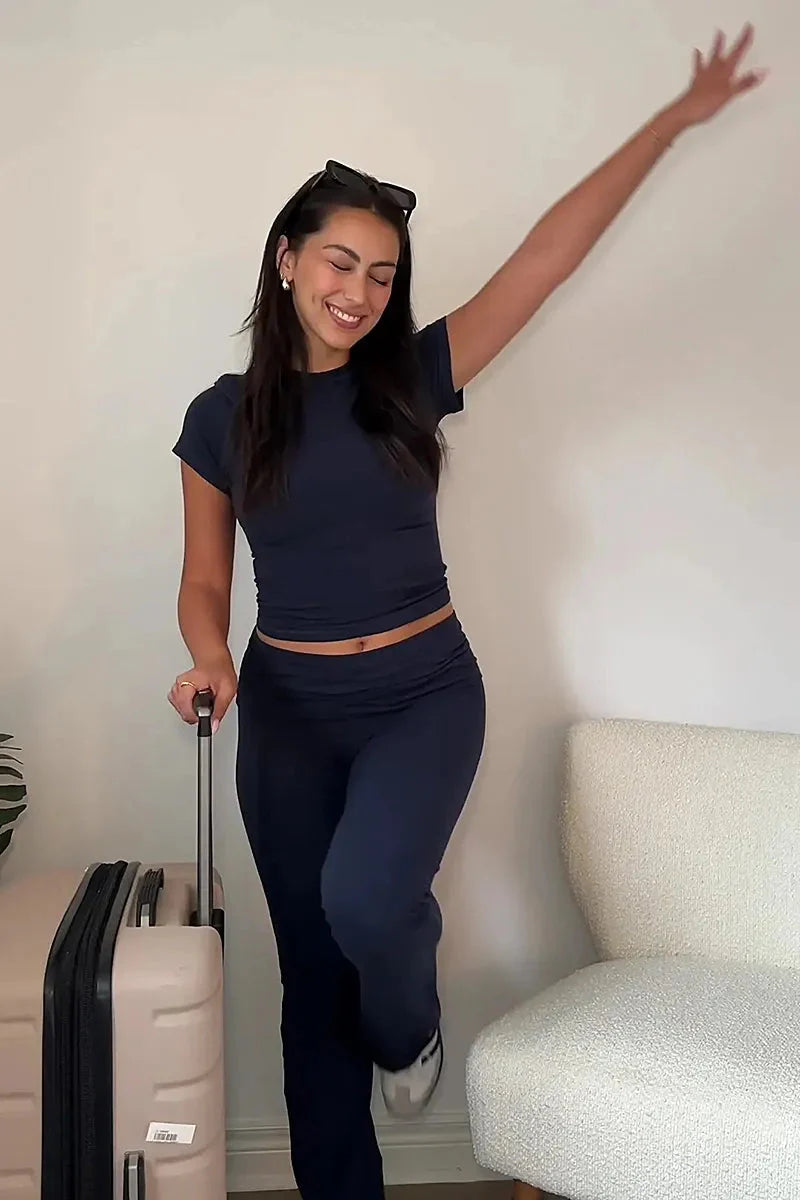 WW | Set Bequeme, dehnbare Schlaghosen für Frauen Loungewear