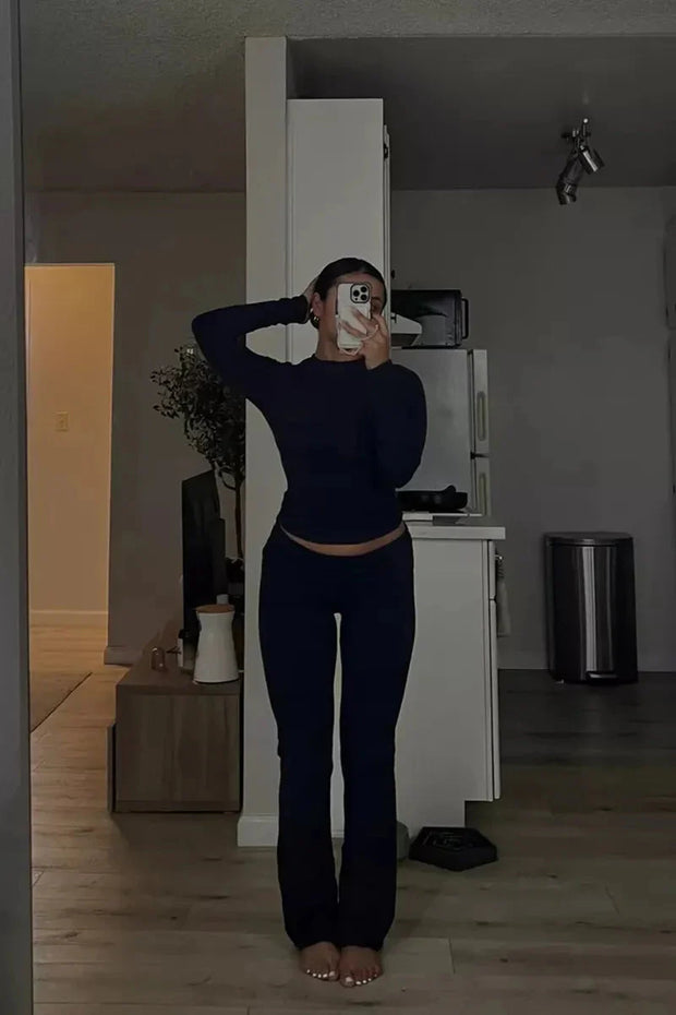 WW | Set Bequeme, dehnbare Schlaghosen für Frauen Loungewear