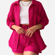 WW | Set Knopfleiste Sommer Zweiteiliges Set Damenbekleidung