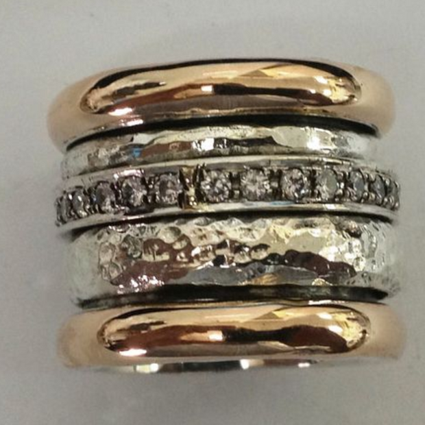 WW | Weinlese Geschichteter Dicke Goldring Gold