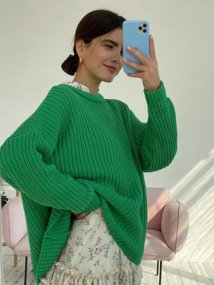 W&W Mode | Oversize Grobgestrickter Pullover für Damen