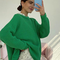 WW | Oversize Grobgestrickter Pullover für Damen