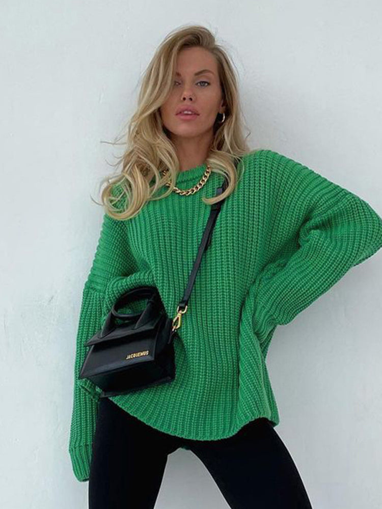 W&W Mode | Oversize Grobgestrickter Pullover für Damen