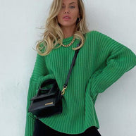 WW | Oversize Grobgestrickter Pullover für Damen