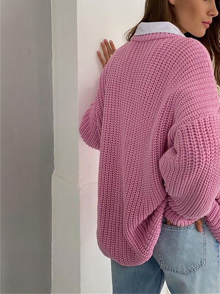W&W Mode | Oversize Grobgestrickter Pullover für Damen