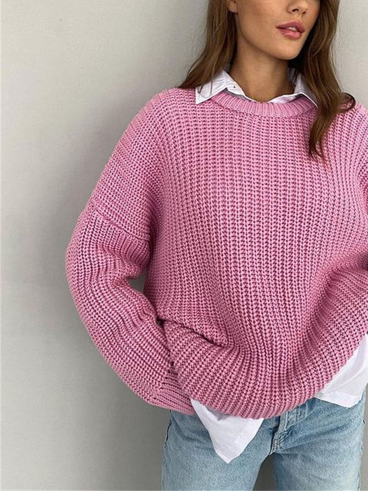W&W Mode | Oversize Grobgestrickter Pullover für Damen