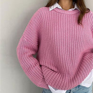 WW | Oversize Grobgestrickter Pullover für Damen
