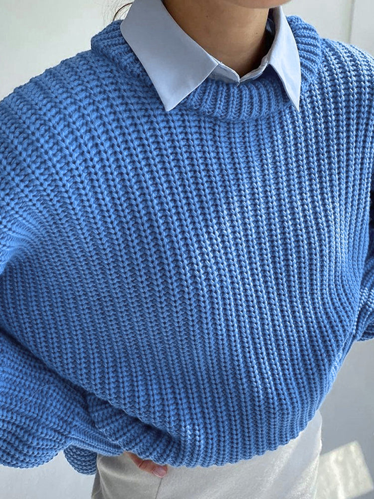 W&W Mode | Oversize Grobgestrickter Pullover für Damen