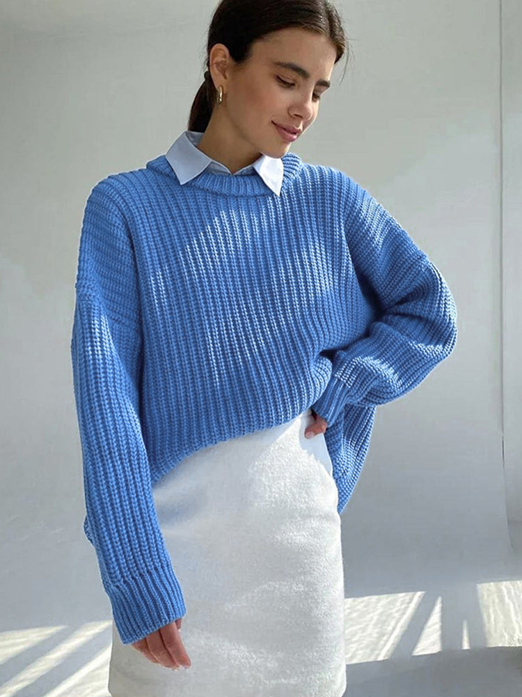 W&W Mode | Oversize Grobgestrickter Pullover für Damen