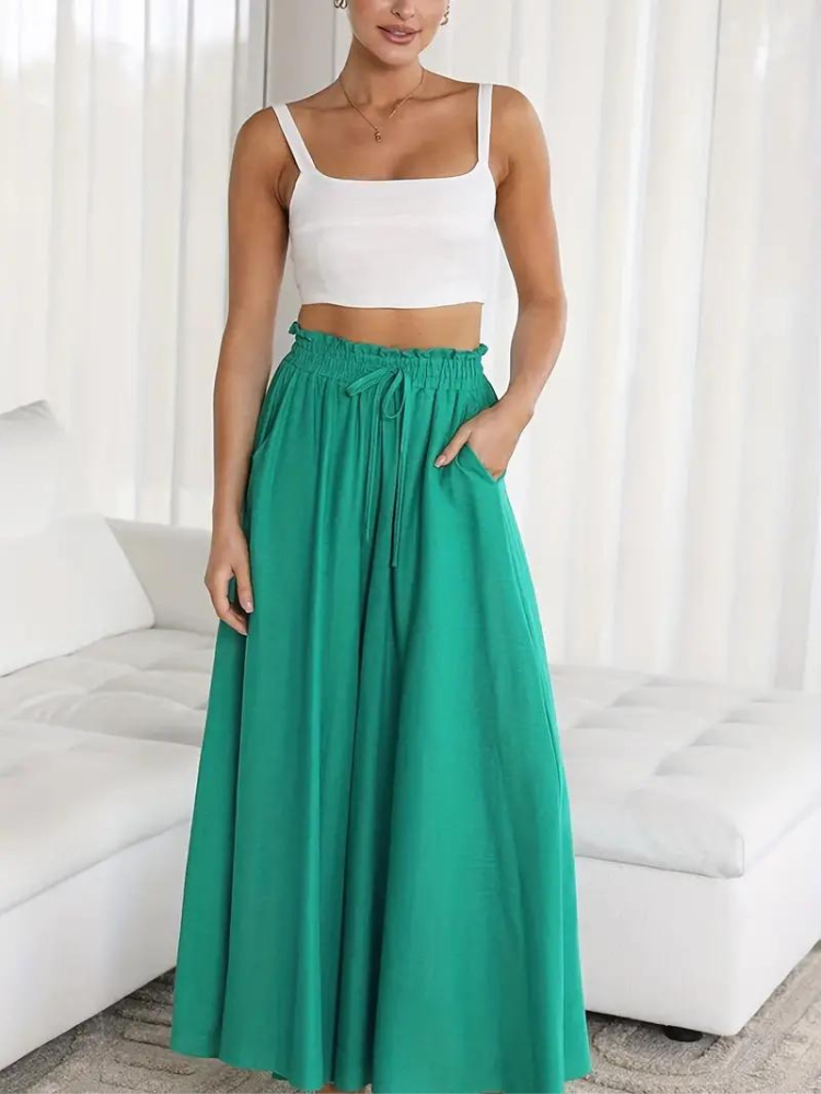 WW | Leinen Hose Frauen Locker Hohe Taille Hose Für Den Sommer