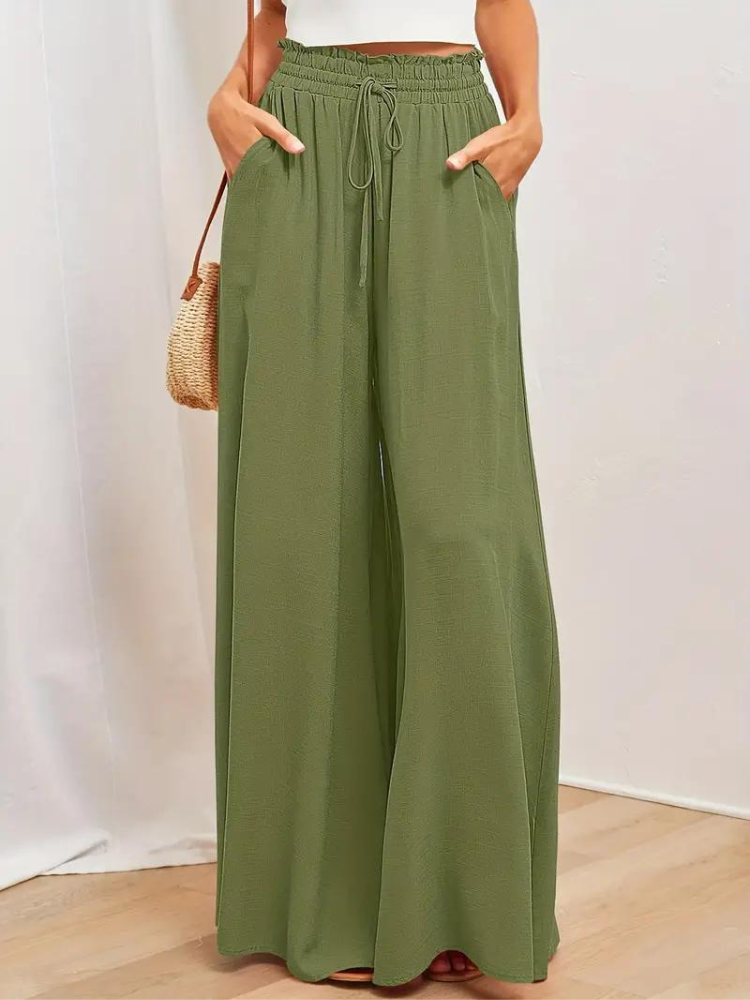 WW | Leinen Hose Frauen Locker Hohe Taille Hose Für Den Sommer