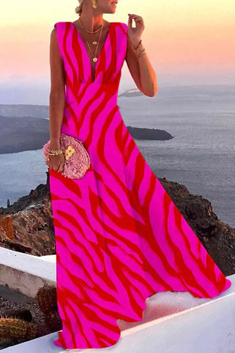 W&W Mode | Sommerliches Ärmelloses Kleid Mit Aufdruck Für Damen