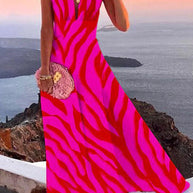 WW | Sommerliches Ärmelloses Kleid Mit Aufdruck Für Damen