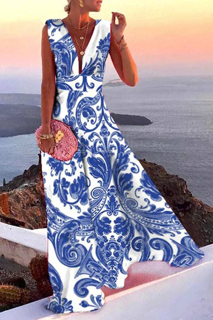W&W Mode | Sommerliches Ärmelloses Kleid Mit Aufdruck Für Damen