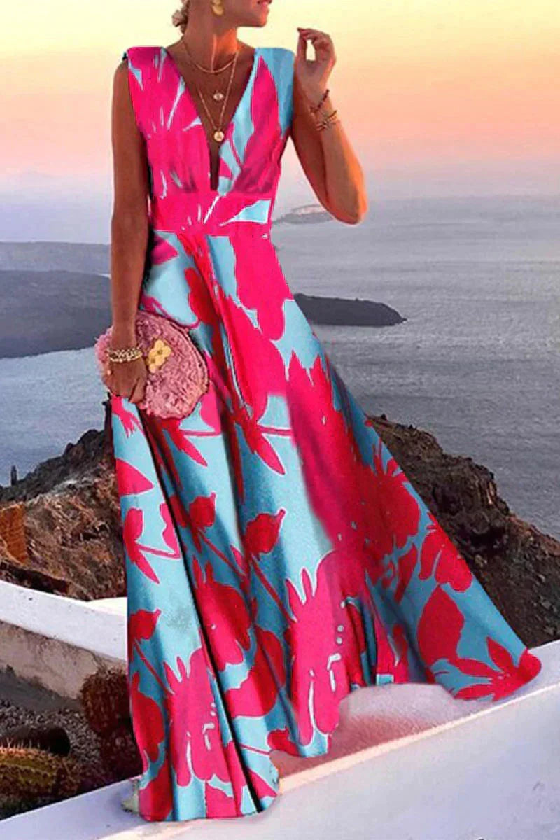 W&W Mode | Sommerliches Ärmelloses Kleid Mit Aufdruck Für Damen