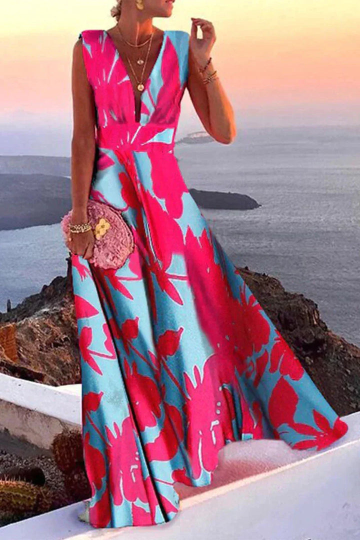 W&W Mode | Sommerliches Ärmelloses Kleid Mit Aufdruck Für Damen