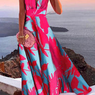 WW | Sommerliches Ärmelloses Kleid Mit Aufdruck Für Damen