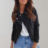 WW | Wildleder Bikerjacke mit Reißverschluss für Damen