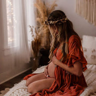 WW | Schwangerschafts-Chaps Für Fotoshootings, Babyparty-Kleider Mit Knöpfen, Kordelzug, Rückenfrei
