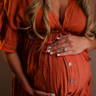 WW | Schwangerschafts-Chaps Für Fotoshootings, Babyparty-Kleider Mit Knöpfen, Kordelzug, Rückenfrei