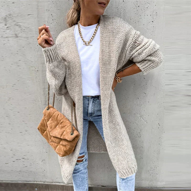 WW | Lange Luftige Strickjacke für Damen | Lässig und Komfortabel