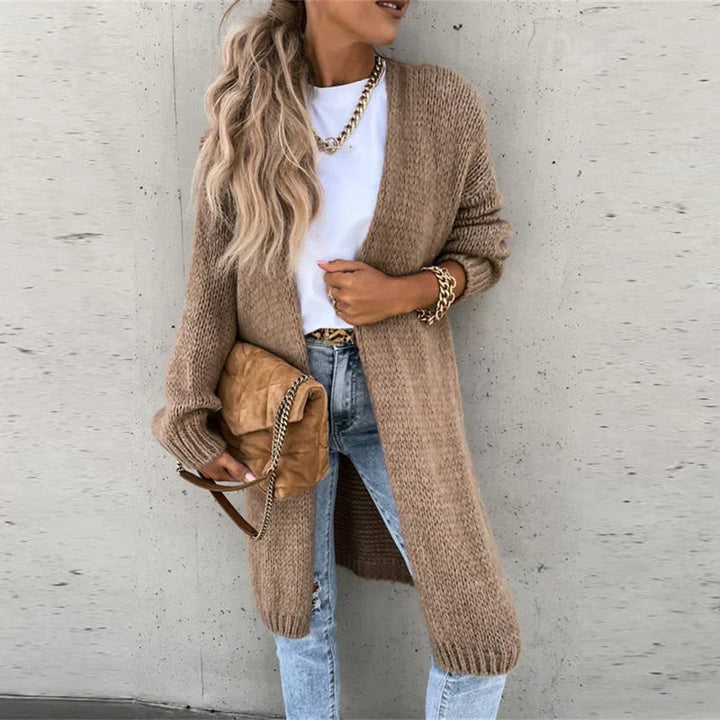 W&W Mode | Lange Luftige Strickjacke für Damen | Lässig und Komfortabel