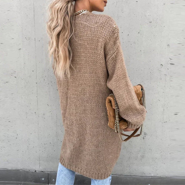 WW | Lange Luftige Strickjacke für Damen | Lässig und Komfortabel