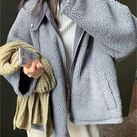 WW | Einfarbige Wendbare Jacke Mit Kapuze Und Reißverschluss