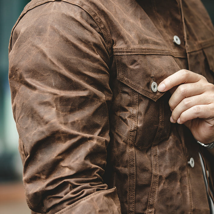 Kurzjacke mit Futter im Tin-Cloth-Stil