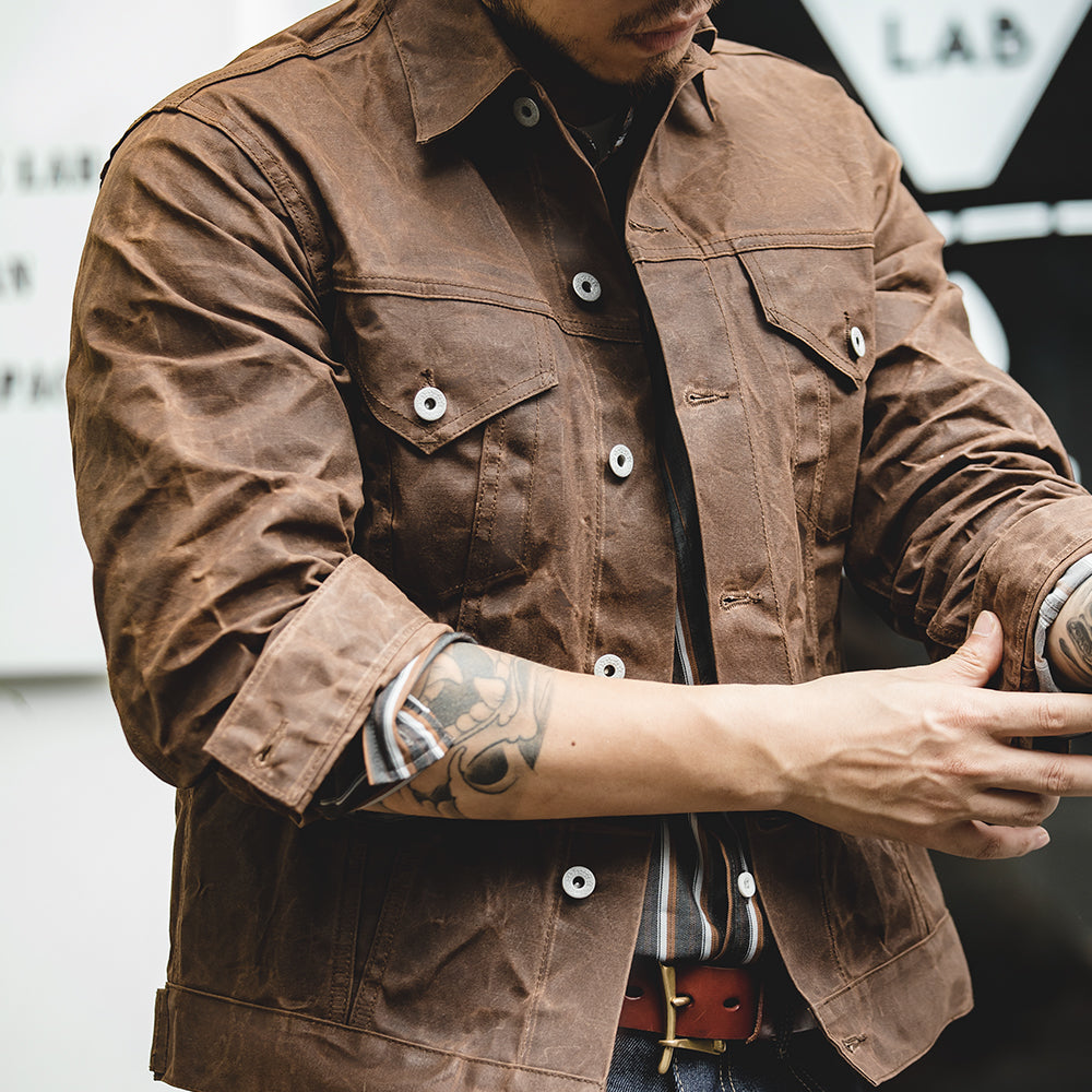 Kurzjacke mit Futter im Tin-Cloth-Stil