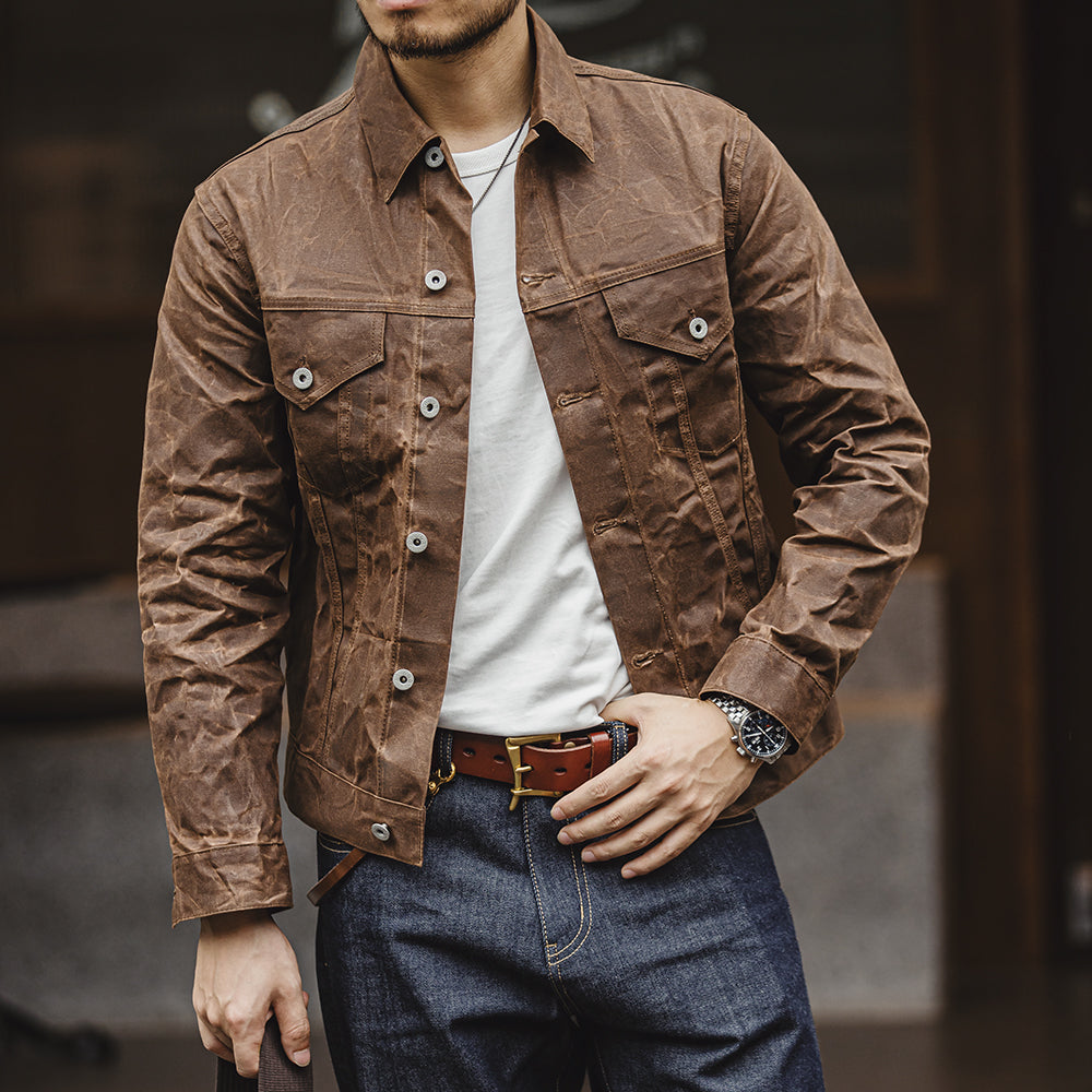 Kurzjacke mit Futter im Tin-Cloth-Stil