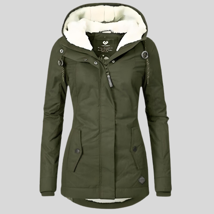 W&W Mode | Lange Wasserdichte Winterjacke Mit Kapuze & Futter