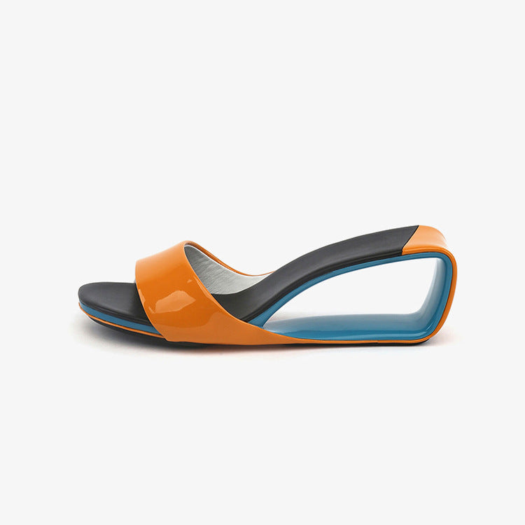 WW | Dicke Absatzschuhe Wedges Peep Toe Ausschnitte Echtes Leder