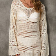 WW | Rosiedress Rückenausschnitt Hohles Strick Cover-Up Kleid