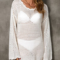 WW | Rosiedress Rückenausschnitt Hohles Strick Cover-Up Kleid