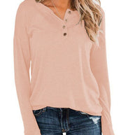 Damen sportlicher Langarmpullover mit Knopfleiste WW