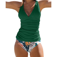 WW | Bauchkontrolle Haken Design Bedrucktes Tankini Set