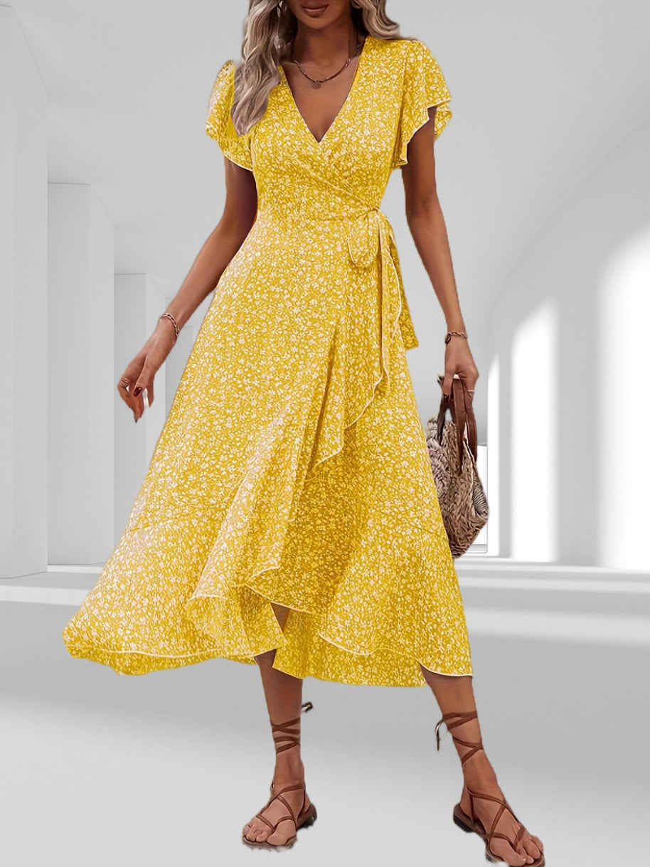 WW | Adored By You Floral Midi Kleid mit Gänseblümchen