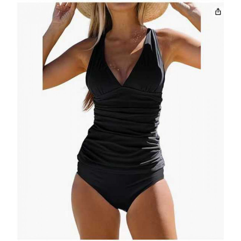 WW | Bauchkontrolle Haken Design Bedrucktes Tankini Set