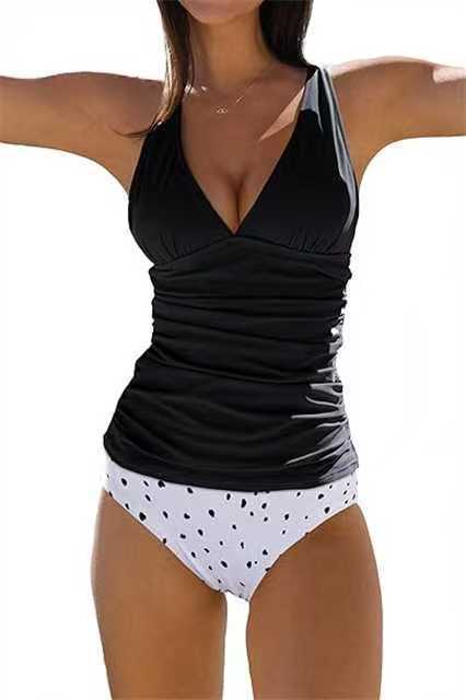 WW | Bauchkontrolle Haken Design Bedrucktes Tankini Set