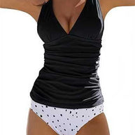 WW | Bauchkontrolle Haken Design Bedrucktes Tankini Set